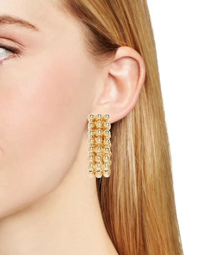 3 Soldered Bead Chain Clip Earring