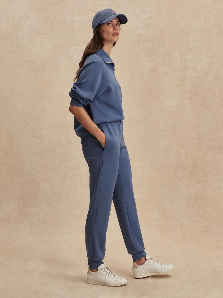Varley The Slim Cuff Pants 25" in Bijou Blue available at Barbara Katz