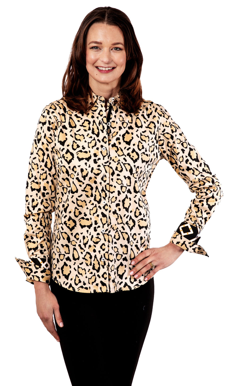 Dizzy-Lizzie Rome Long Sleeve Shirt - Cheetah Print available at Barbara Katz