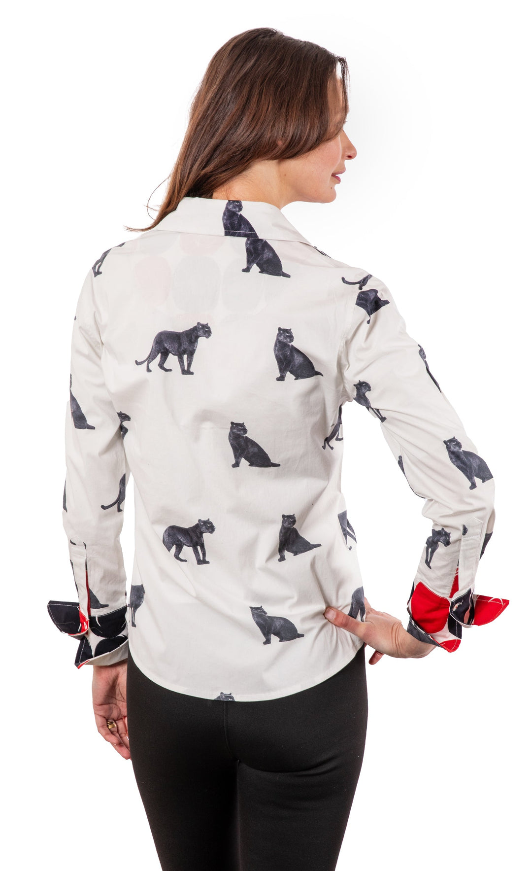 Dizzy-Lizzie Rome Long Sleeve Shirt - Panther Print available at Barbara Katz