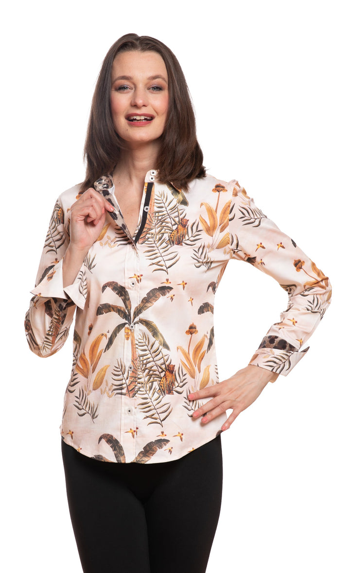 Dizzy-Lizzie Rome Long Sleeve Shirt - Safari Animals available at Barbara Katz