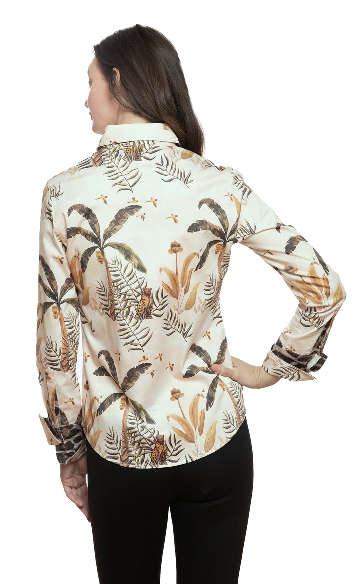 Dizzy-Lizzie Rome Long Sleeve Shirt - Safari Animals available at Barbara Katz