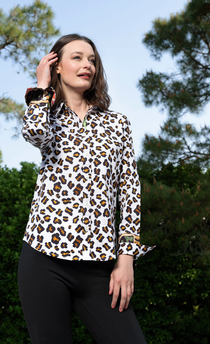 Dizzy-Lizzie Rome Long Sleeve Shirt - Oversized Dots available at Barbara Katz