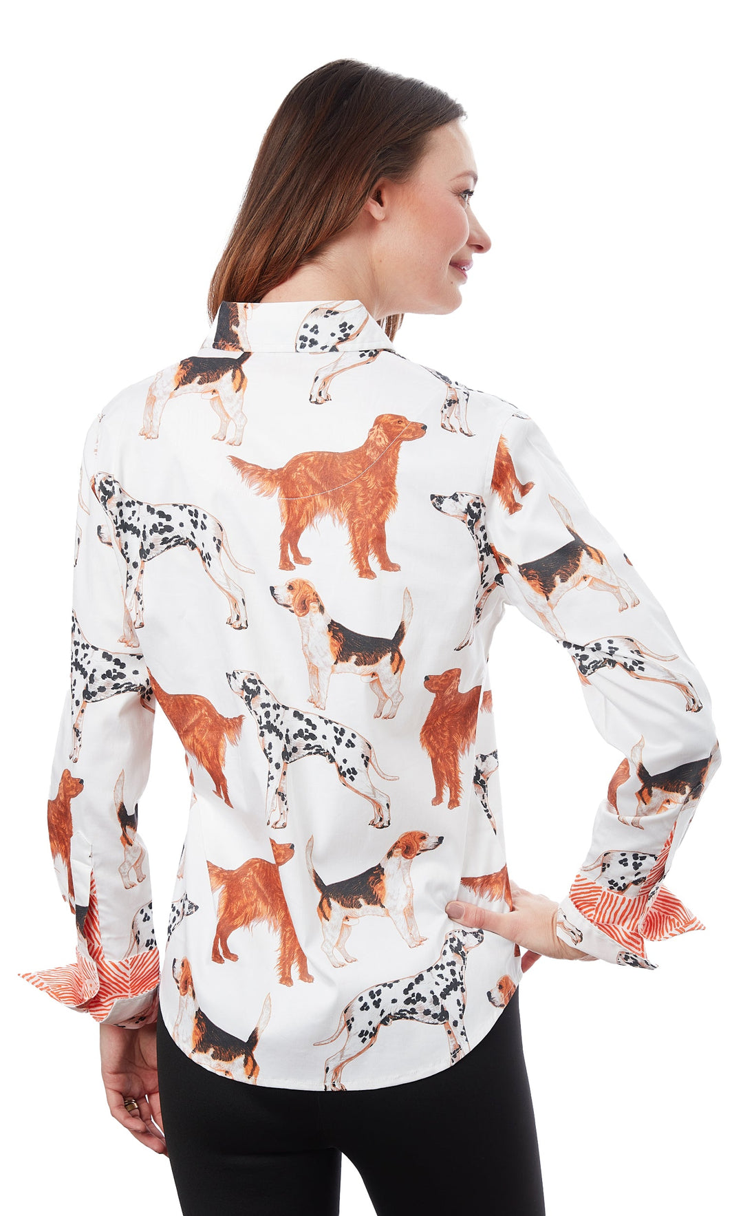 Dizzy-Lizzie Rome Long Sleeve Shirt - Doggies Print available at Barbara Katz