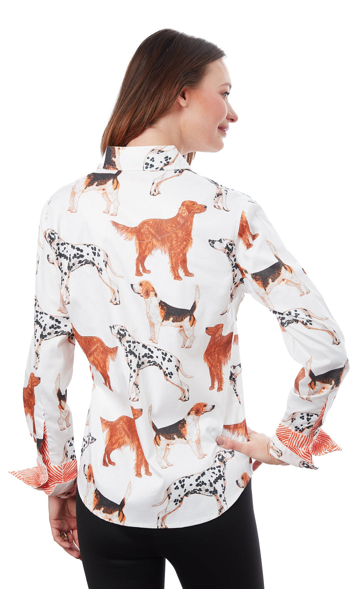 Dizzy-Lizzie Rome Long Sleeve Shirt - Doggies Print available at Barbara Katz
