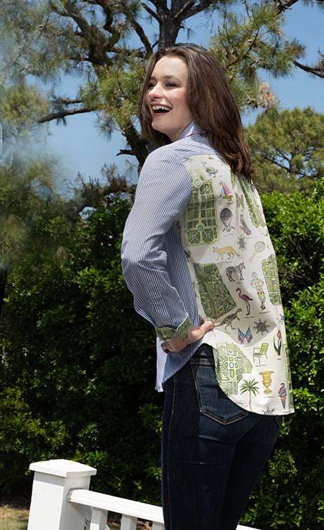 Dizzy-Lizzie Chesapeake Top - Striped Front with Paris Map on Back available at Barbara Katz