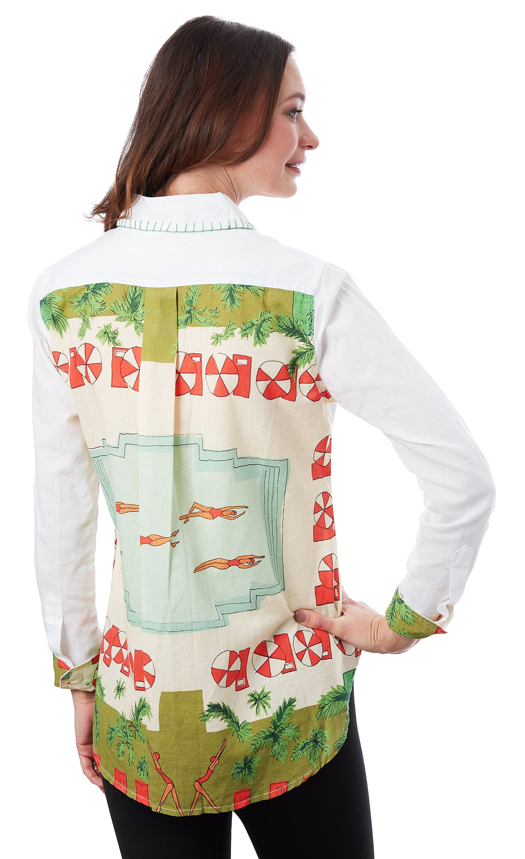 Dizzy-Lizzie Chesapeake Hi-Lo Tunic - Swimmers Print available at Barbara Katz