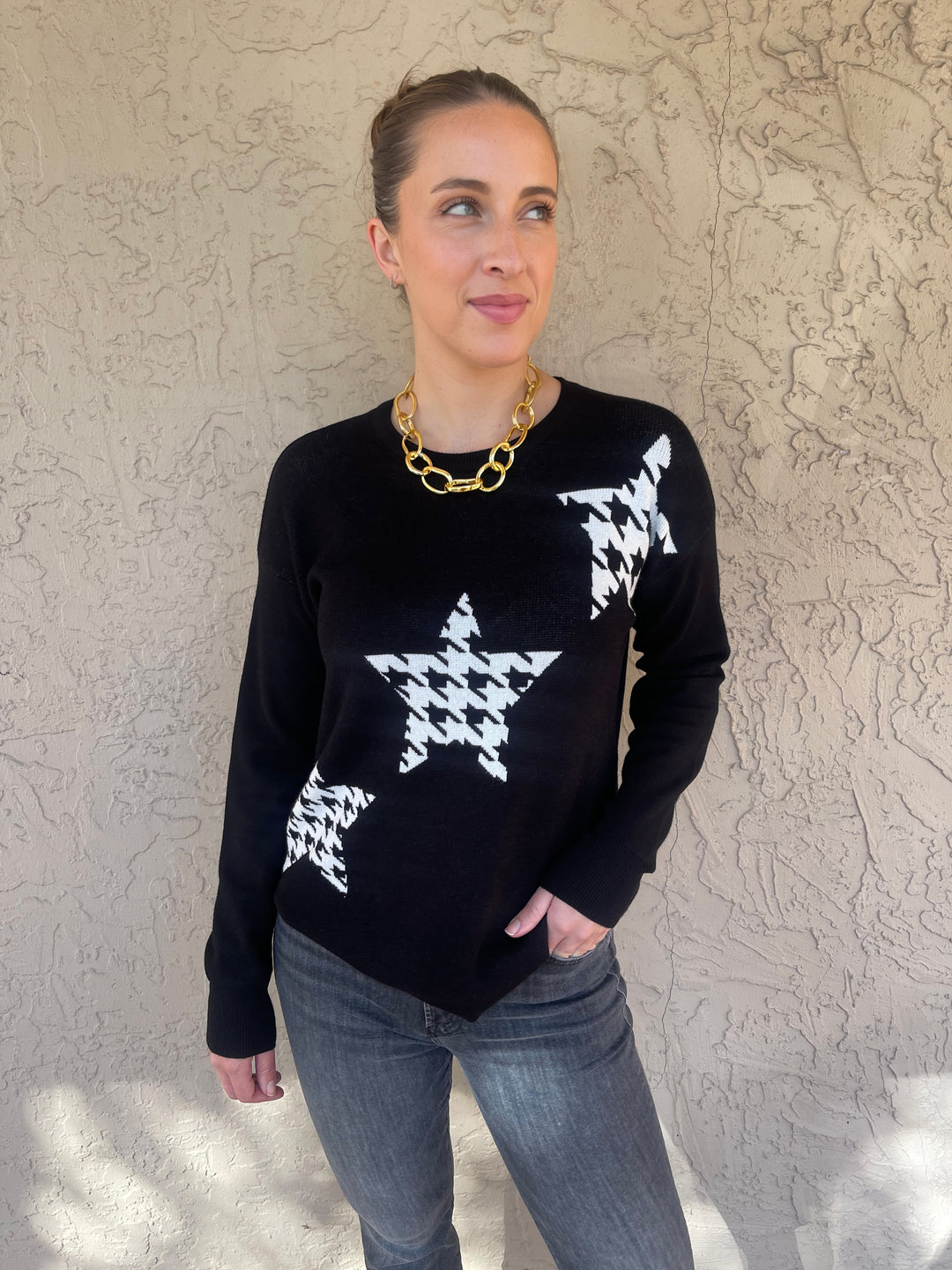 Crew Neck Star Sweater