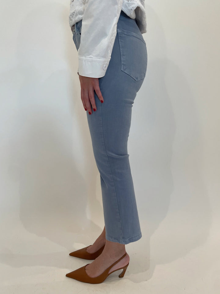 Elliott Lauren Cropped Bootcut Jeans in Chambray available at Barbara Katz
