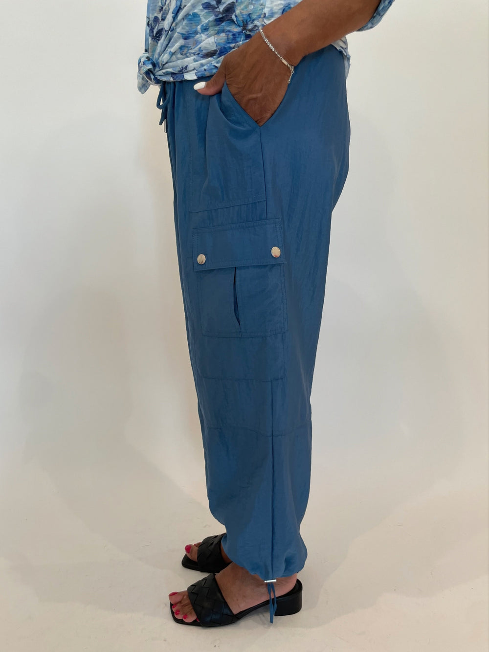 Cinq a Sept Nitsan Parachute Pants in Blue Corn available at Barbara Kaz