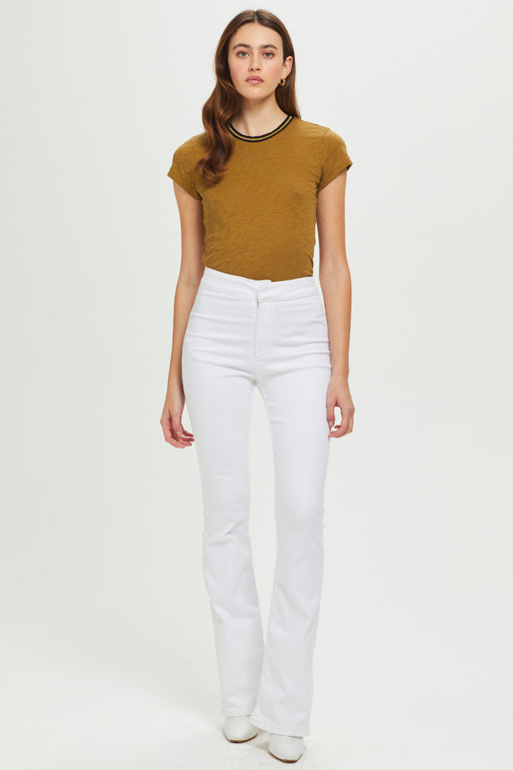 Goldie Gold Shimmer Tipped Ringer Tee
