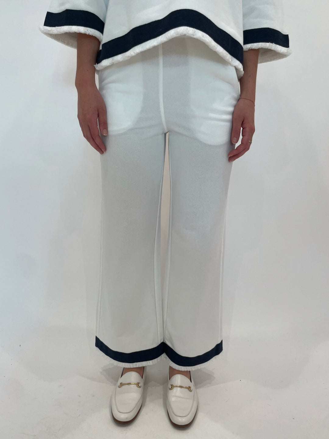 Margittes Fray Sweatpants in Cream available at Barbara Katz