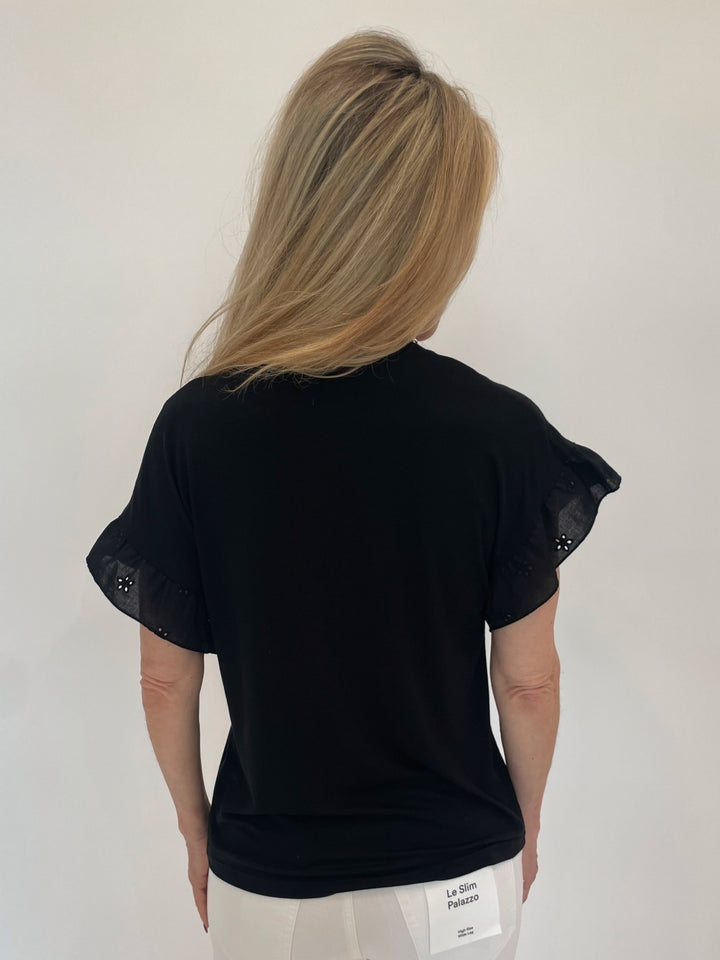 Bariloche Alexandrina Rose Top in Black available at Barbara Katz