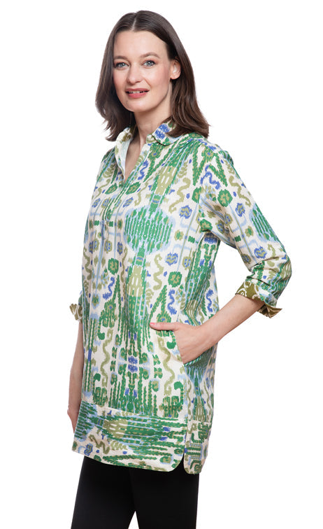 Dizzy-Lizzie Vail Tunic in Paris Motifs available at Barbara Katz