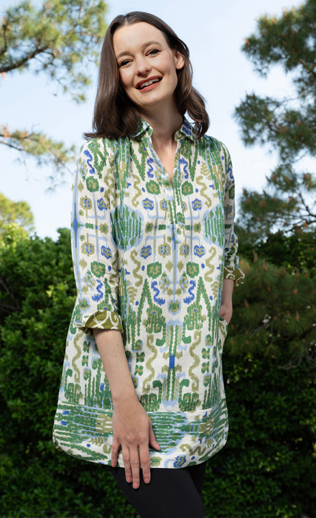 Dizzy-Lizzie Vail Tunic in Paris Motifs available at Barbara Katz