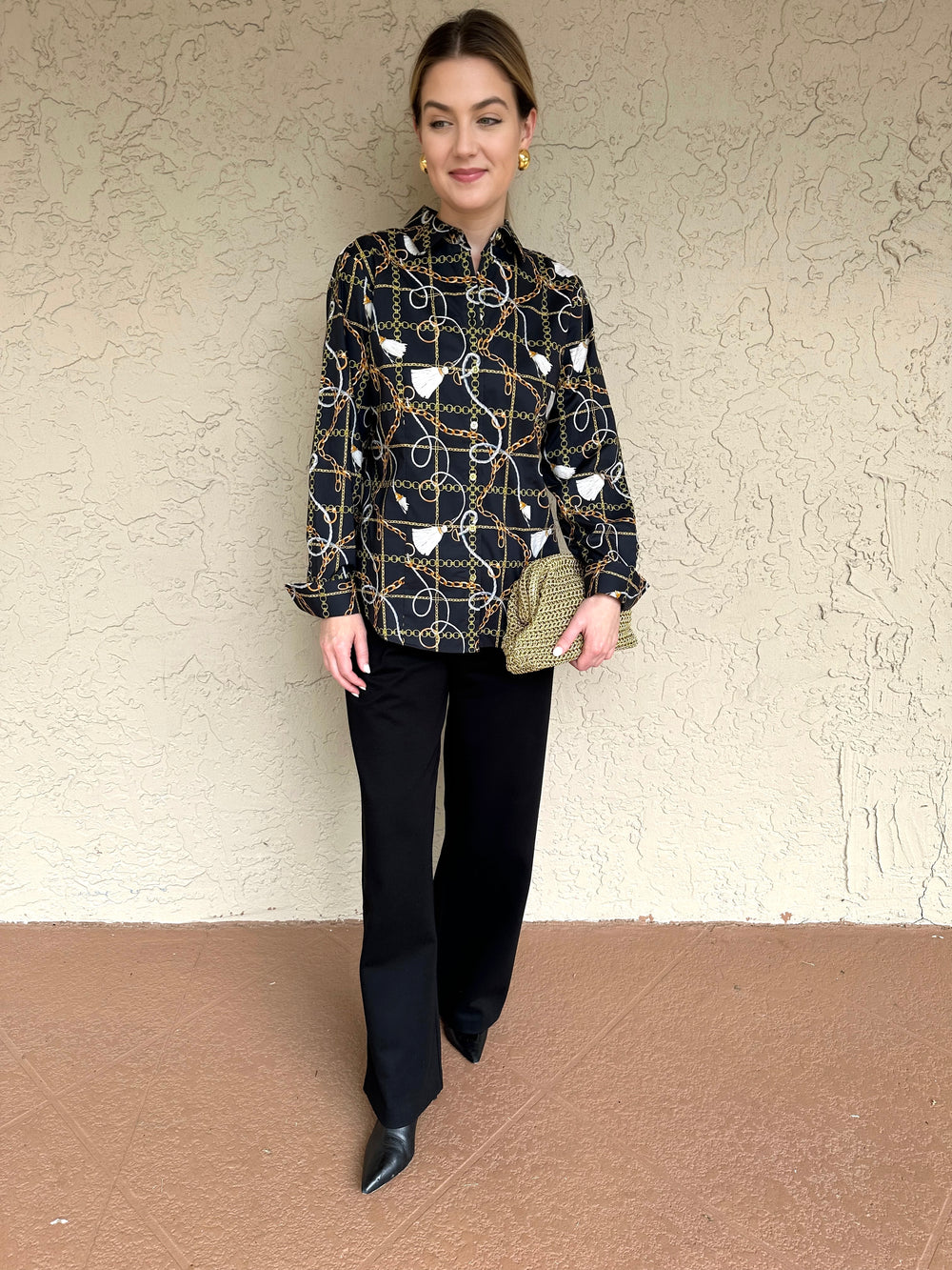 Hinson Wu Diane Shirt Chain Motif - Black