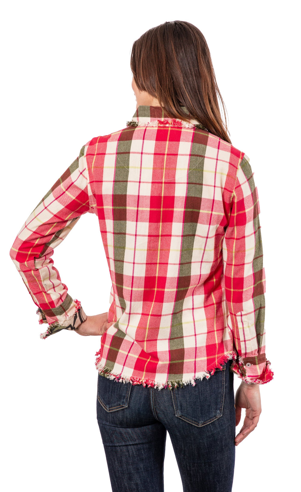 Dizzy-Lizzie Cape Cod Shirt - Pink Green Flannel available at Barbara Katz