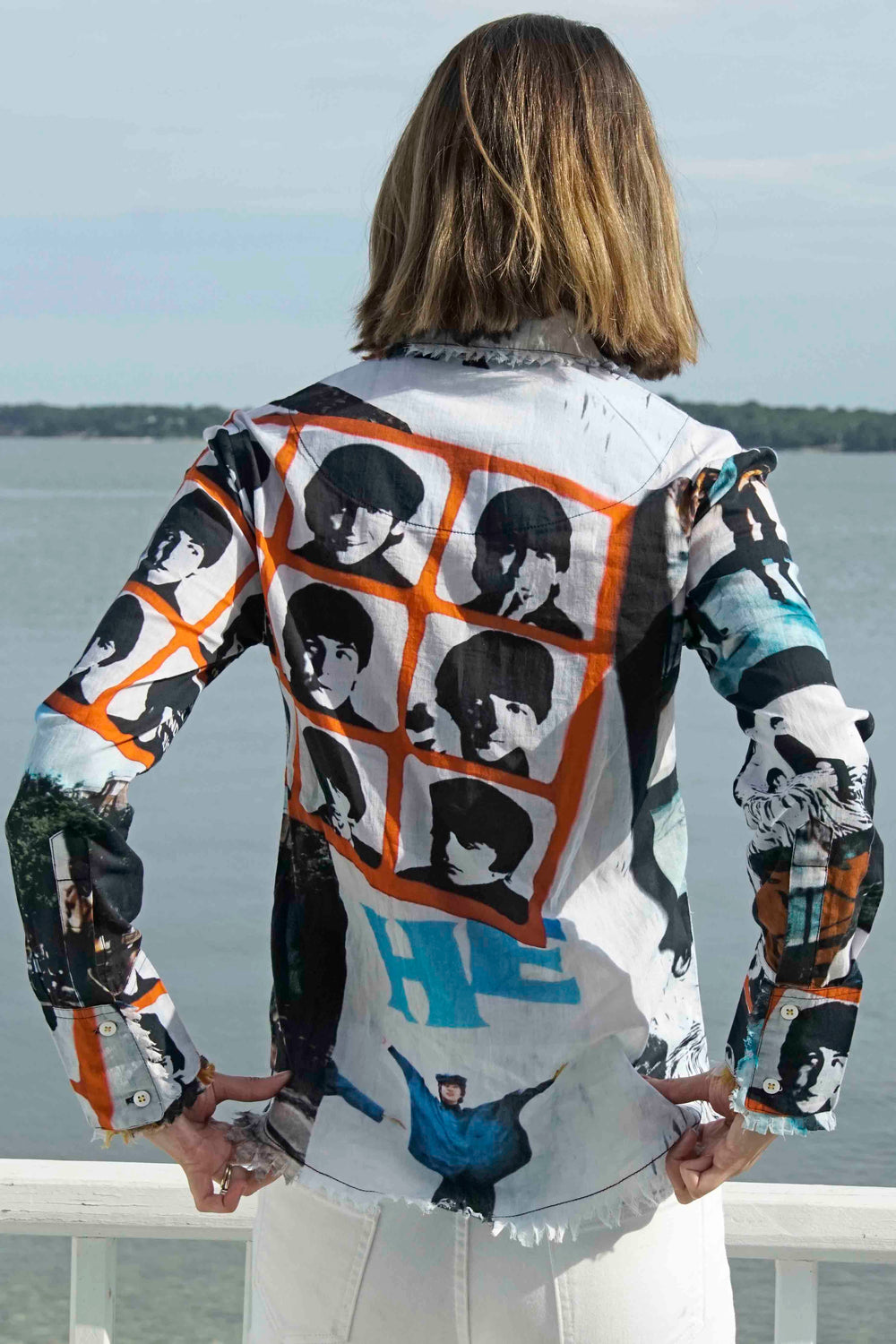 Dizzy-Lizzie Cape Cod Frayed Shirt - Fab 4 available at Barbara Katz