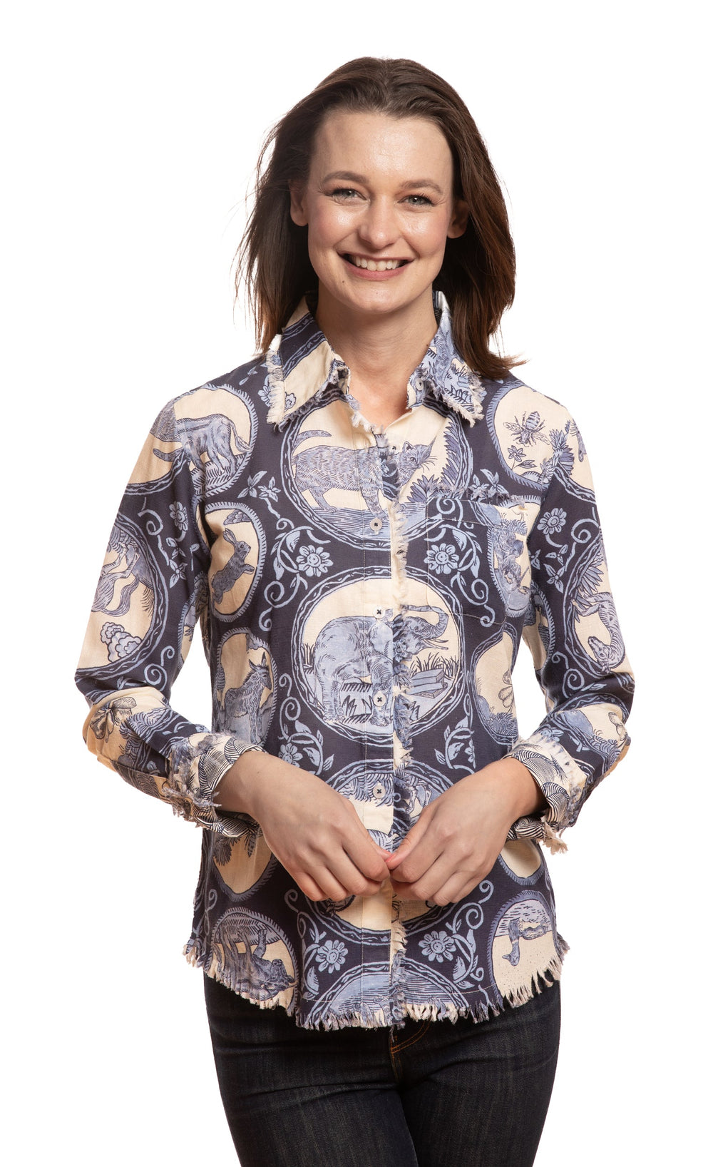 Dizzy-Lizzie Cape Cod Tunic - Blue Medallions available at Barbara Katz