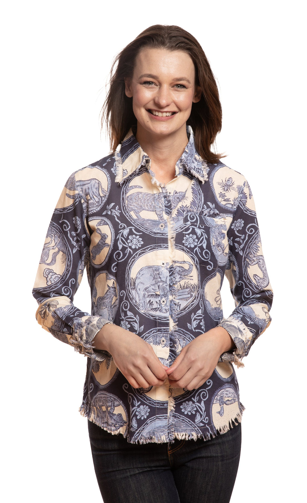 Dizzy-Lizzie Cape Cod Tunic - Blue Medallions available at Barbara Katz