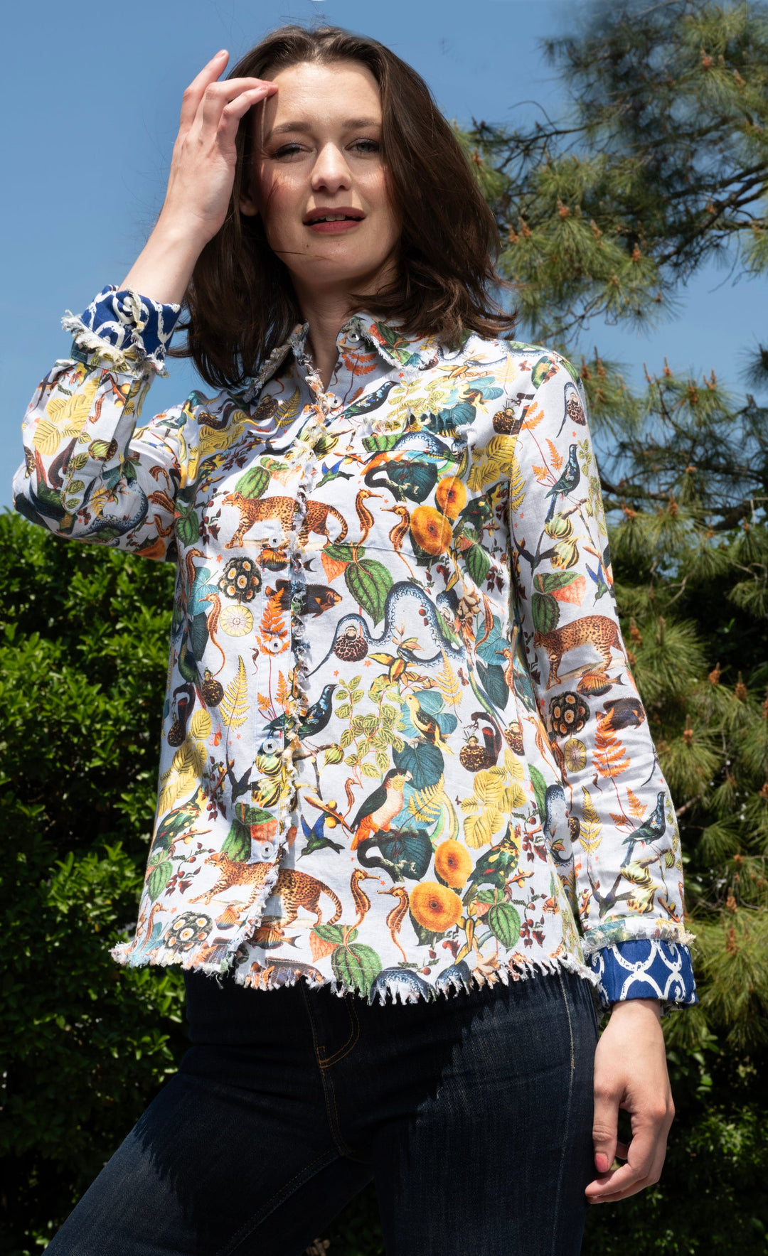Dizzy-Lizzie Cape Cod Top - Flowers and Creatures available at Barbara Katz