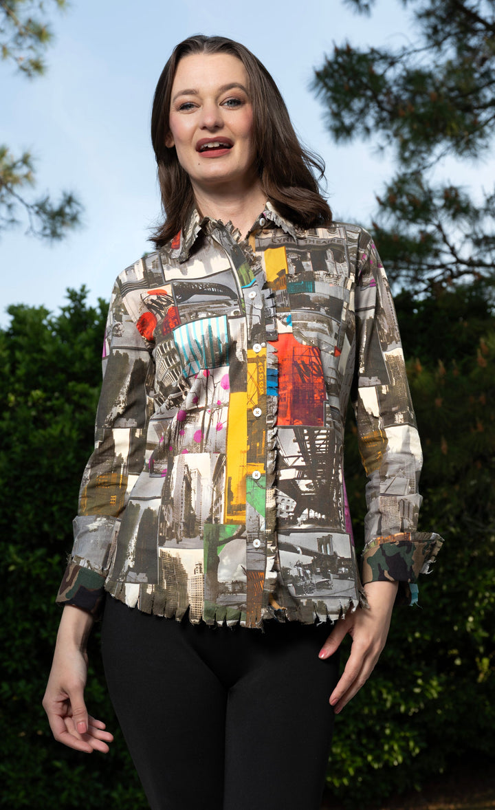 Dizzy-Lizzie Cape Cod Top - Metro Print available at Barbara Katz