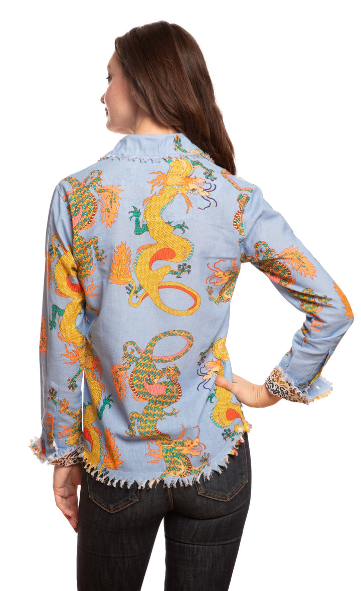 Dizzy-Lizzie Cape Cod Top - Blue Dragon Print available at Barbara Katz