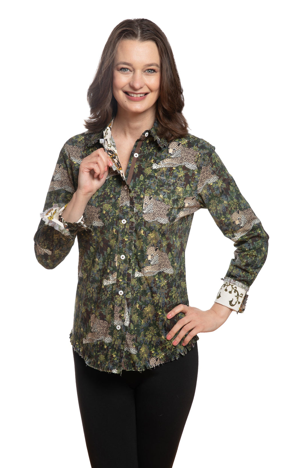 Dizzy-Lizzie Cape Cod Top - Cheetahs in The Grass available at Barbara Katz