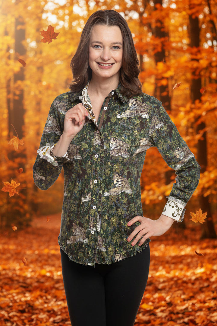 Dizzy-Lizzie Cape Cod Top - Cheetahs in The Grass available at Barbara Katz