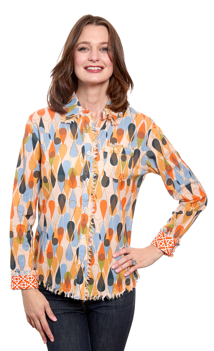 Dizzy-Lizzie Cape Cod Shirt in Teardrops Print available at Barbara Katz