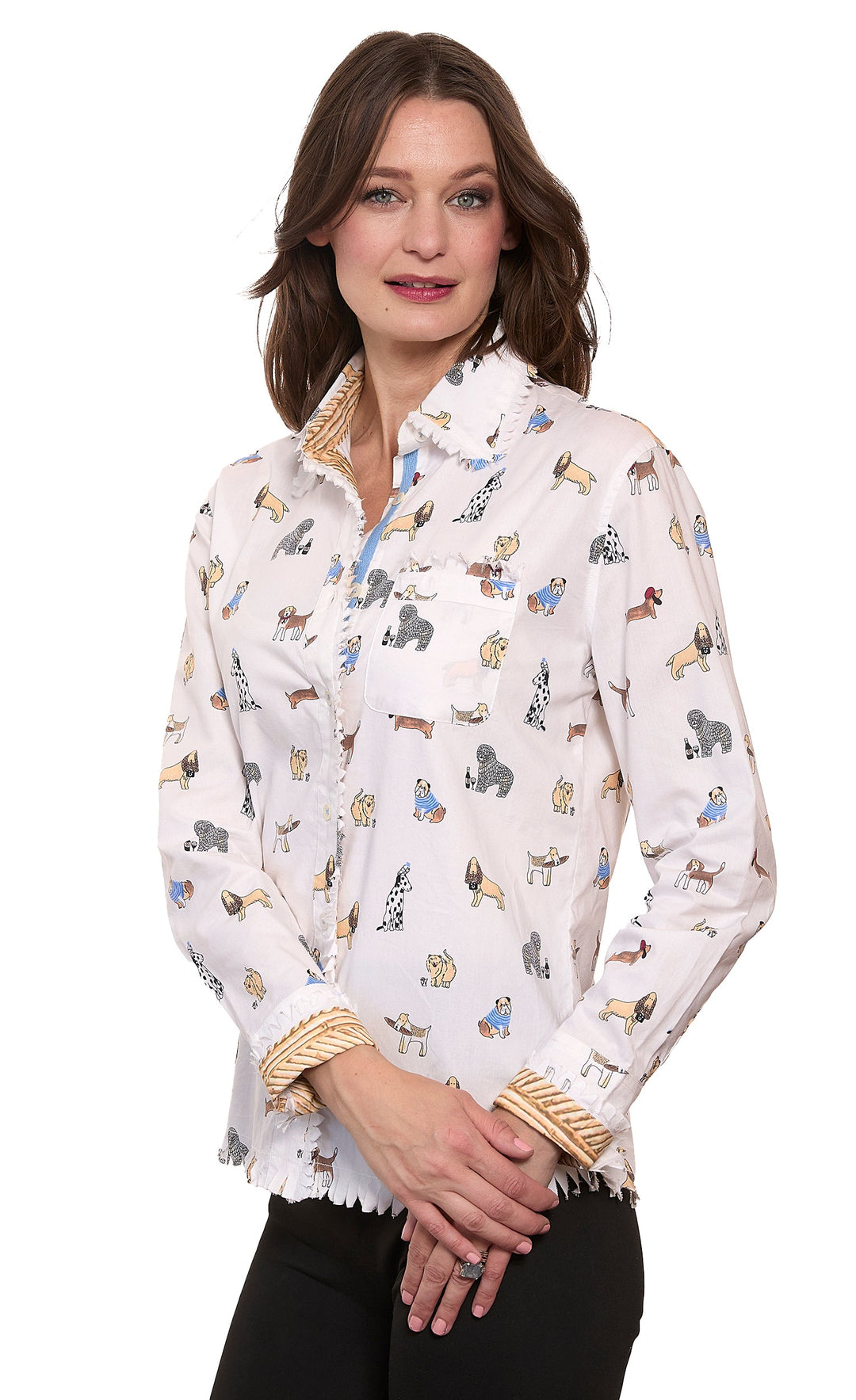 Dizzy-Lizzie Cape Cod Shirt - With All The French Doggies available at Barbara Katz