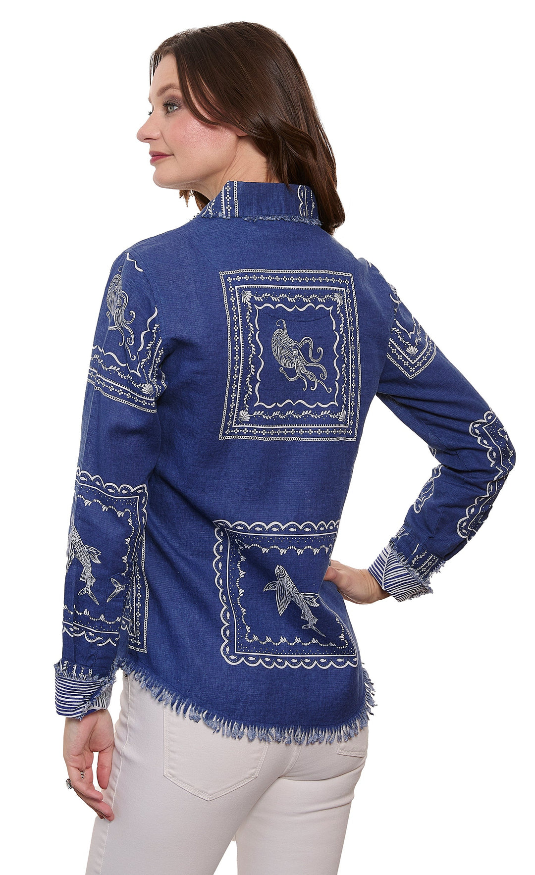 Dizzy-Lizzie Cape Cod Shirt - Sealife Print available at Barbara Katz