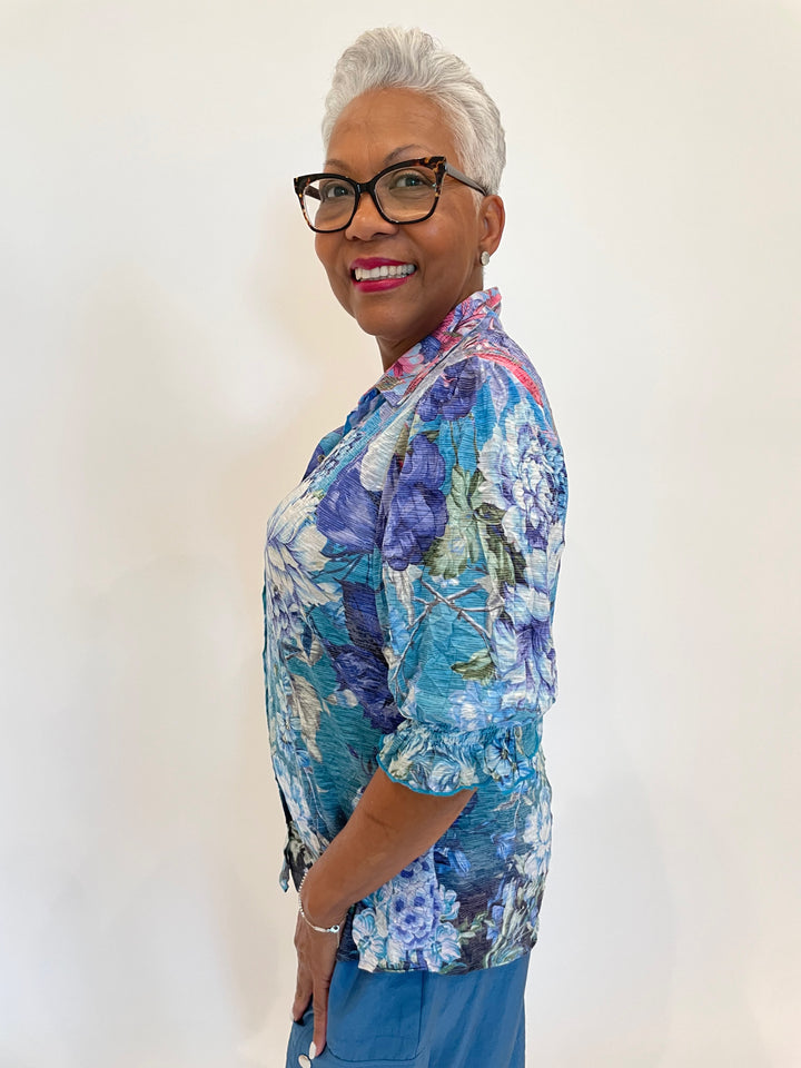 David Cline Airy Smock Sleeve Shirt in Vinet available at Barbara Katz
