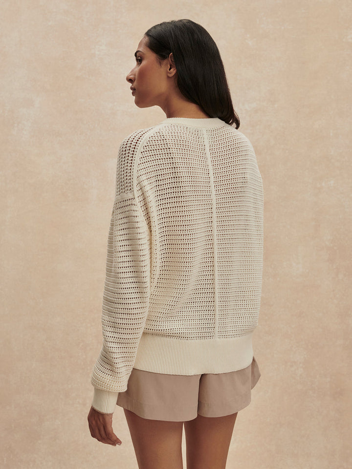 Varley Pembroke Knit Cardigan in Egret available at Barbara Katz