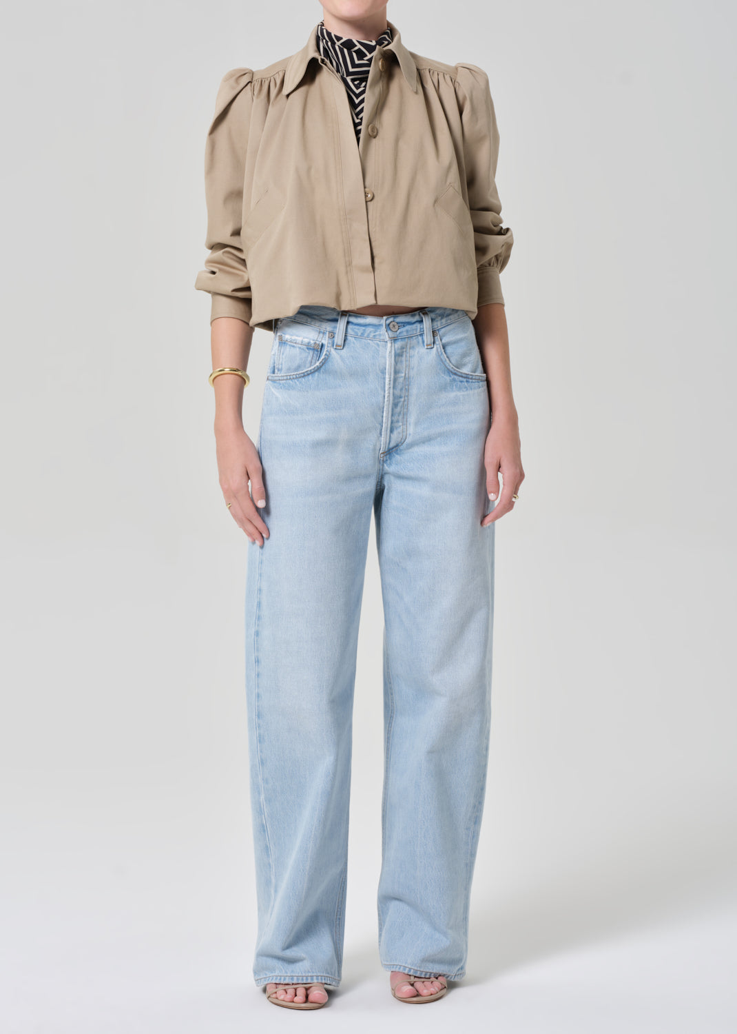 Citizens of Humanity Everly Shirred Crop Jacket in Catalina available at Barbara Katz