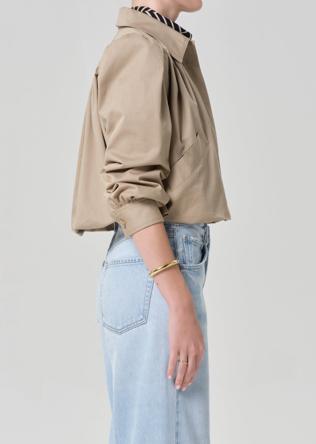Citizens of Humanity Everly Shirred Crop Jacket in Catalina available at Barbara Katz