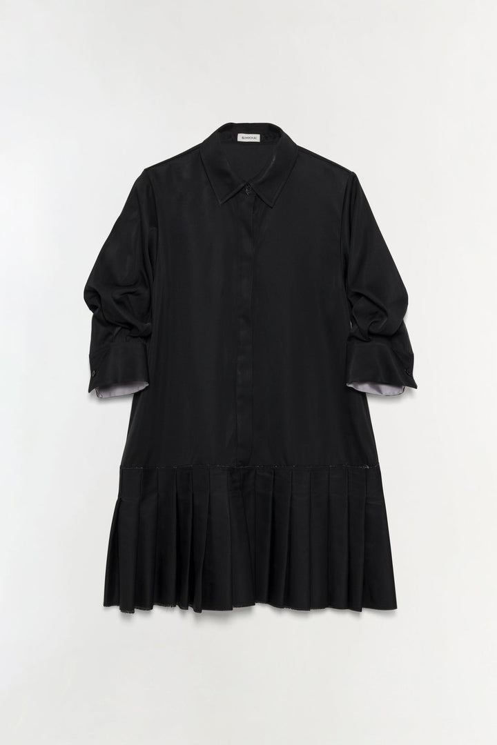 Simkhai Regina Short Sleeve Mini Dress in Black available at Barbara Katz
