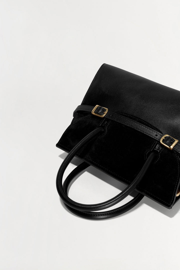 Simkhai River Small Suede Top Handle Bag in Black available at Barbara Katz
