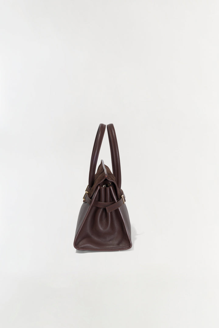 Simkhai River Small Suede Top Handle Bag in Cacao available at Barbara Katz