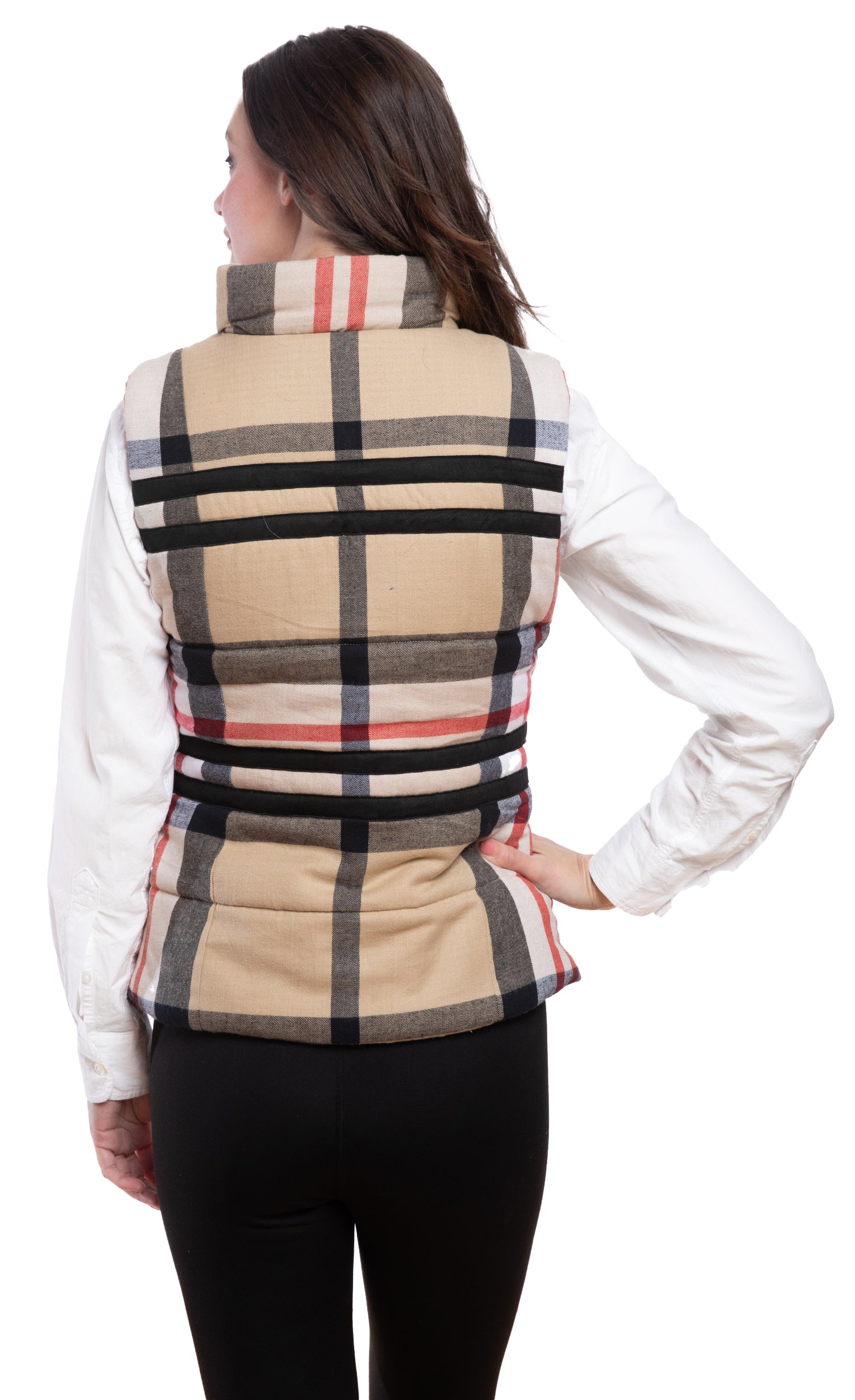 Dizzy-Lizzie Rosey Vest - Turquoise Chocolate Yarn-Dyed Plaid