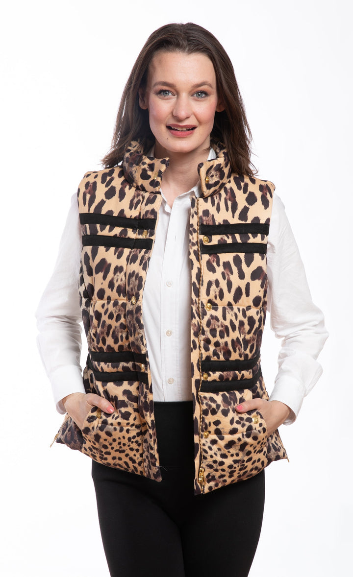 Dizzy-Lizzie Rosey Vest in Cheetah Print available at Barbara Katz