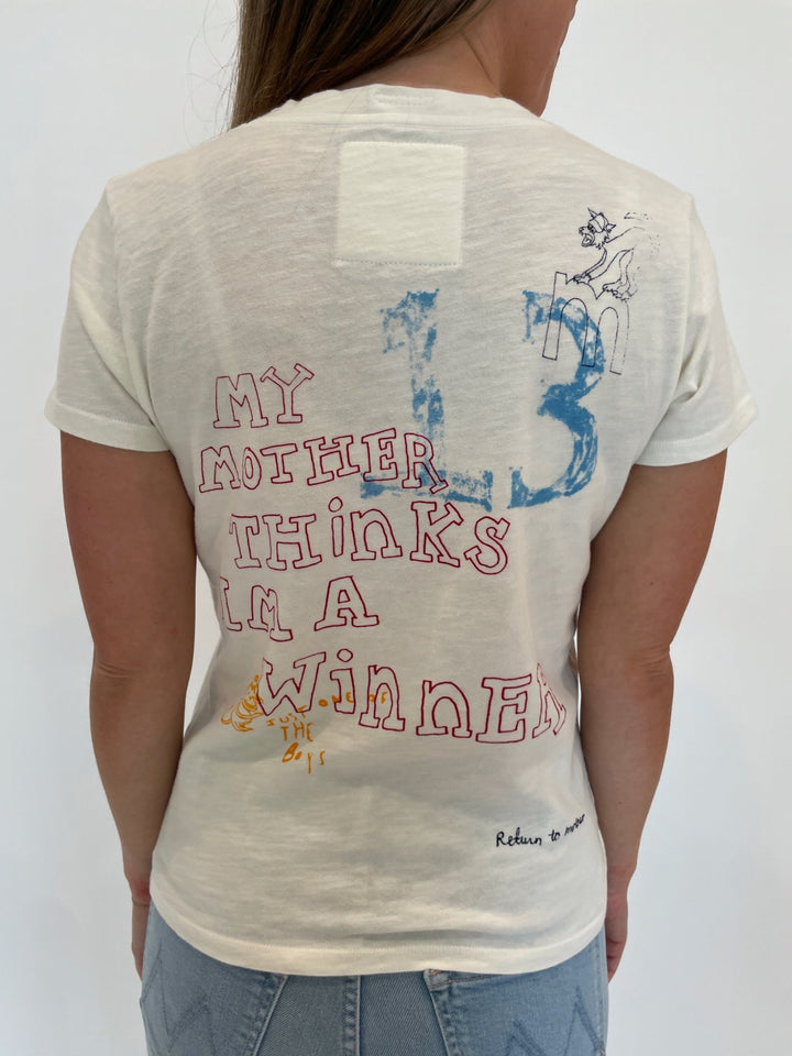 MOTHER The Lil Sinful Tee in Keep Out print available at Barbara Katz