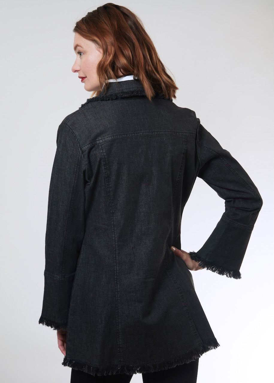 Dizzy-Lizzie Park Slope Denim Jacket - Black available at Barbara Katz