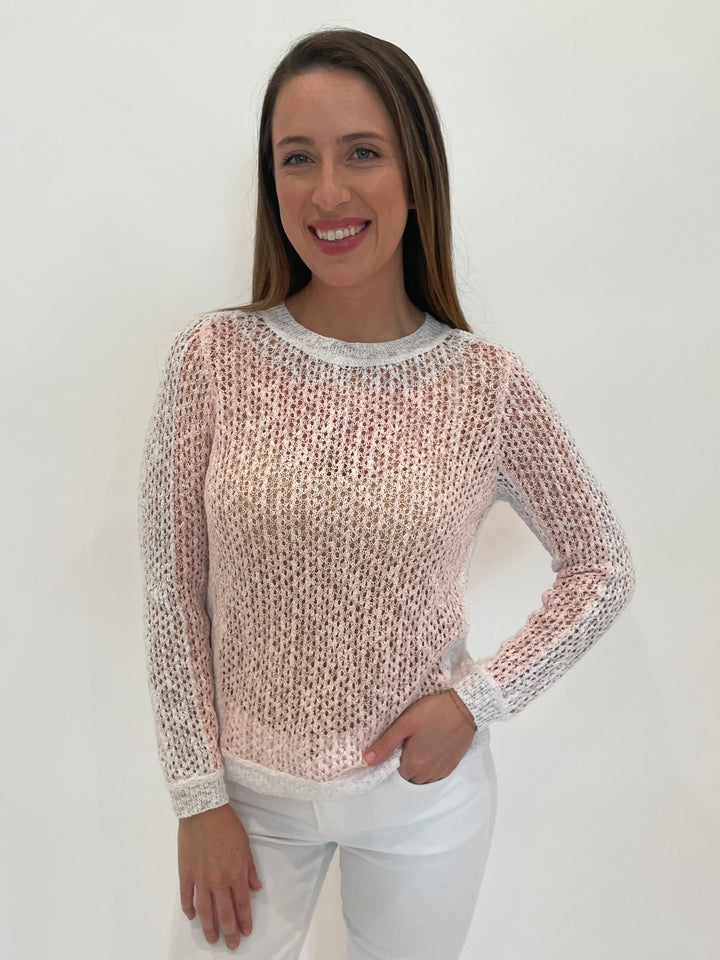 Peace of Cloth Lolita Mesh Sweater in Petal available at Barbara Katz