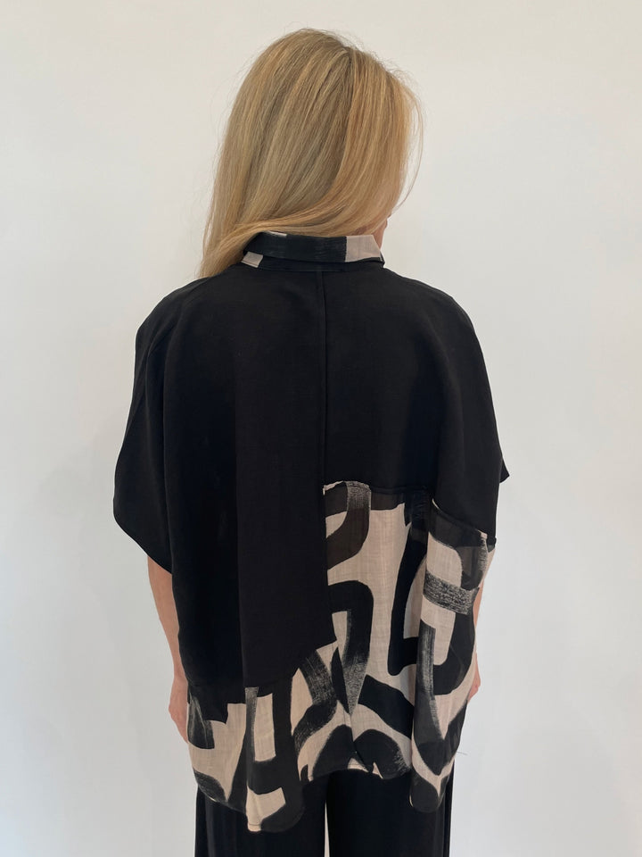 Ozai N Ku Graphic Shirt in Slalom available at Barbara Katz