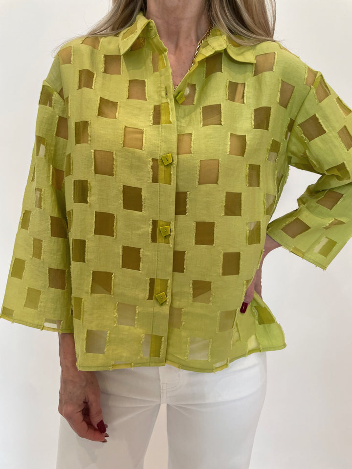 LIV by Habitat Alina Outside The Box Tunic in Lime Green available at Barbara Katz