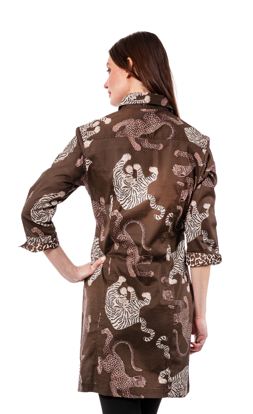 Dizzy-Lizzie Sag Harbor Dress - Grey Tigers Print available at Barbara Katz