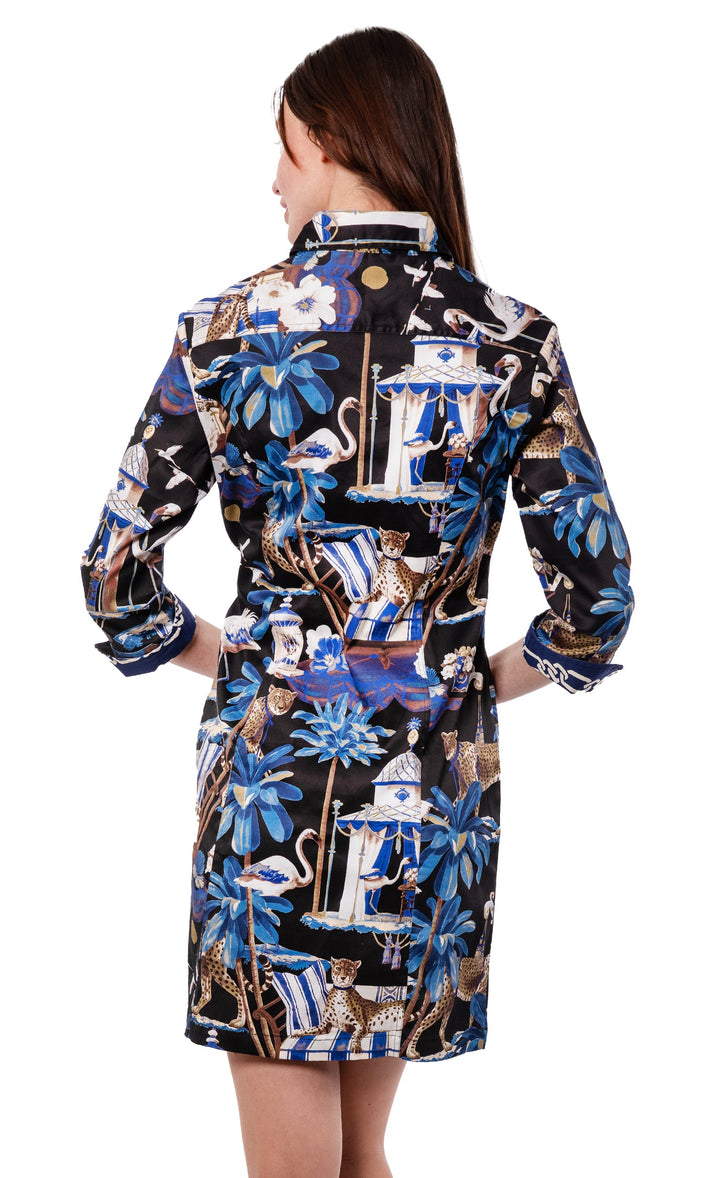 Dizzy-Lizzie Sag Harbor Dress in Navy Pavilion Print available at Barbara Katz
