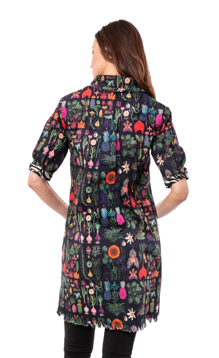 Chatham Dress - Black Botanical Print available at Barbara Katz