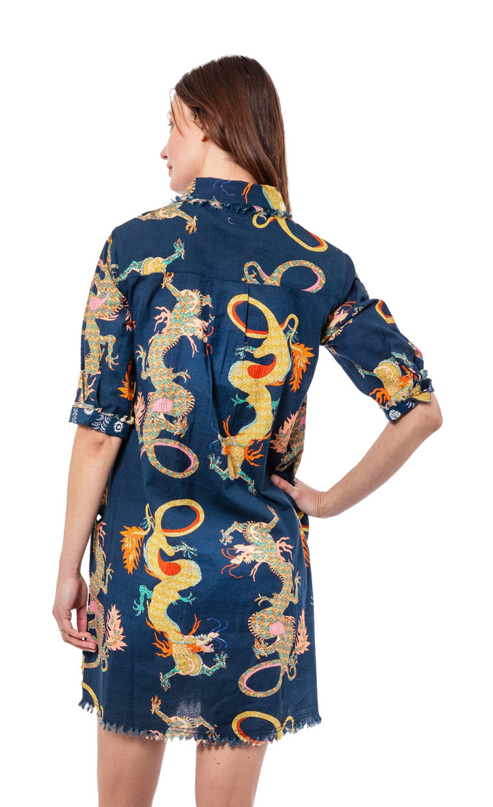 Dizzy-Lizzie Chatham Dress - Navy Dragon available at Barbara Katz